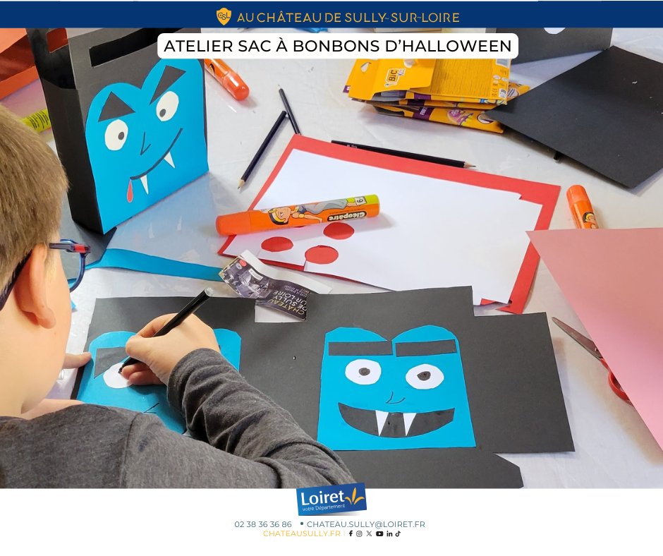 Visuels animations Sully-sur-Loire 2025 - format facebook - Atelier sac à bonbons. Crédit photo : Département du Loiret / Johnatan Savarit