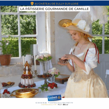Visuels animations Sully-sur-Loire 2025 - format facebook - La Pâtisserie gourmande de Camille. Crédit photo : Département du Loiret / Johnatan Savarit