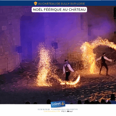 Visuels animations Sully-sur-Loire 2025 - format facebook - Noël féérique au château. Crédit photo : Département du Loiret / Johnatan Savarit