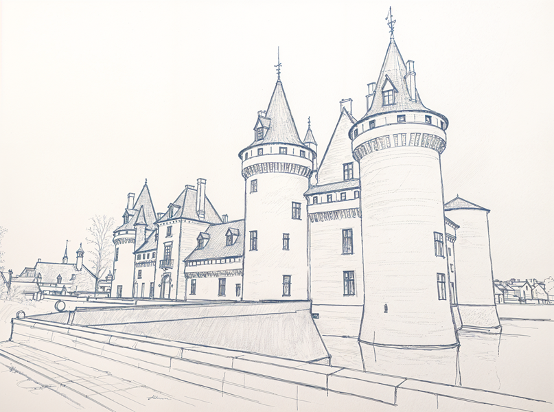 Chateau Sully dessin - 600x800. Crédit photo : CCVDS