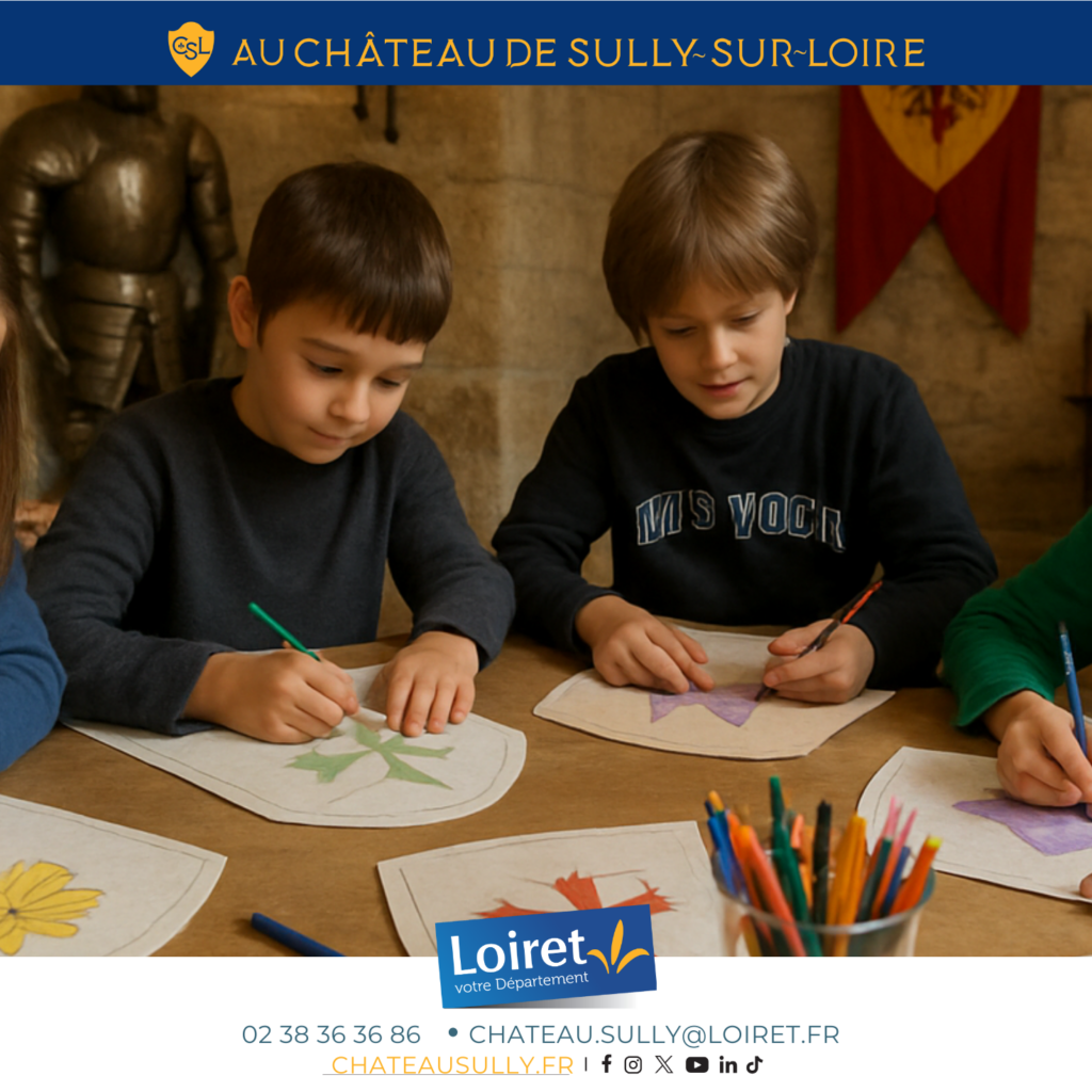 Visuels château de Sully-sur-Loire - 2026 - format site internet - Atelier « Chevalerie et blasons :  décore ton bouclier » (2). Crédit photo : chateau de sully
