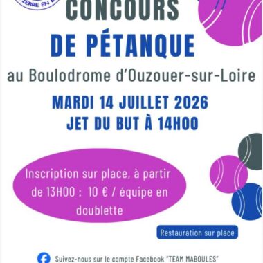 Concours de pétanque . Crédit photo : Facebook